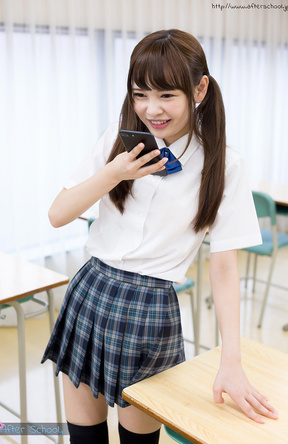 Student Atomi Shuri in pigtails sucking cock in classroom