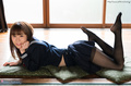 Kogal kitagawa yuzu lying on her front in uniform