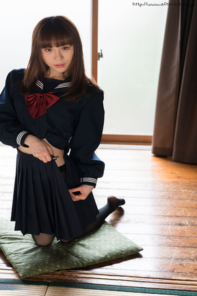 Kogal Kitagawa Yuzu strips uniform and bra and panties
