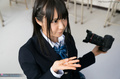 Momoki nozomi raising hand cum on her hand holding camera