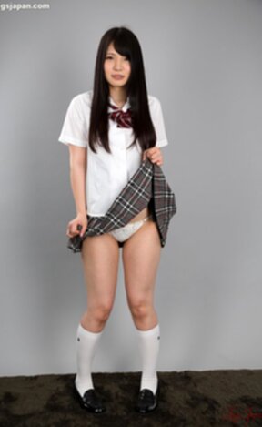 Iori Sana in uniform giving footjob milking cum from cock