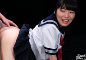 Kogal Suzumiya Aika in uniform creampied and playing with cum