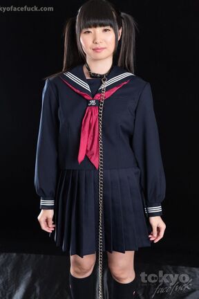 Kogal Himeno Miku in pigtails face fucked wearing uniform