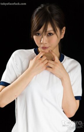 Gym class girl Arisaka Mio on her knees face fucked and facial cumshot