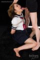 Head back cock at her open mouth wearing kogal uniform bondage chain